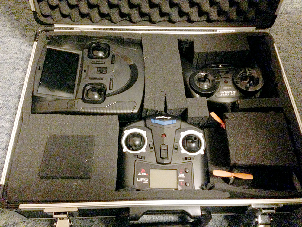 Foam layout showing the top layer of packing