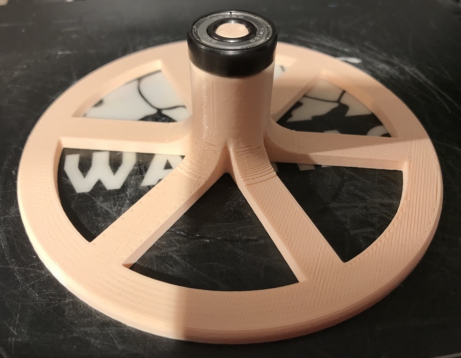 The base with the bearing pushed into place The base with the bearing pushed into place