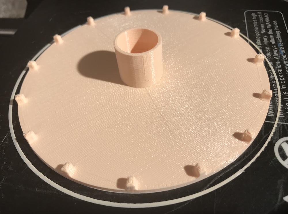 The top printed but not yet removed from the build plate